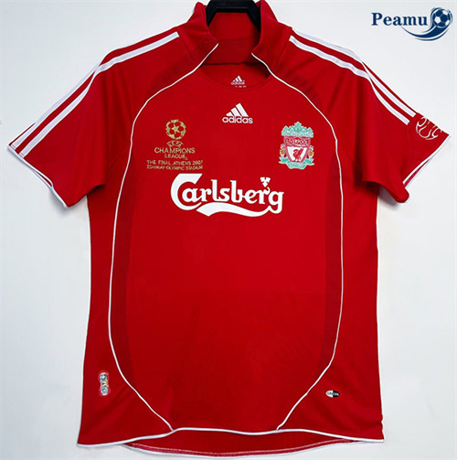 Novo Camisola Futebol Retrô Liverpool Principal Equipamento Liga de Campeones 2006-08
