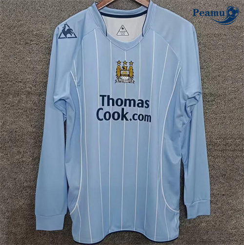 Oferta Camisola Futebol Retrô Manchester City Principal Equipamento Manga longa 2007-08