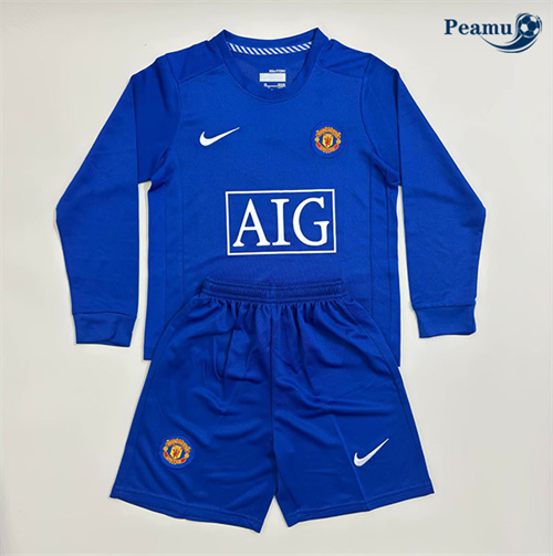 Vender Camisola Futebol Retrô Manchester United Crianças Terceiro Equipamento Manga longa 2007-08