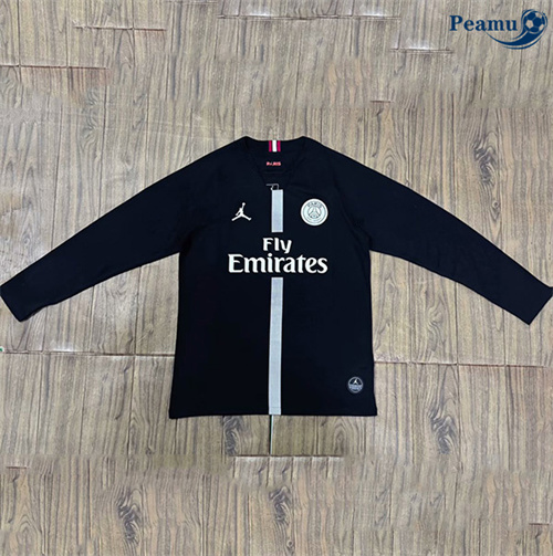 Oferta Camisola Futebol Retrô PSG Equipamento Manga longa preto 2018-19