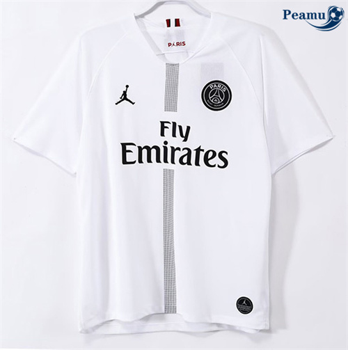 Novo Camisola Futebol Retrô PSG Equipamento Branco 2018-19
