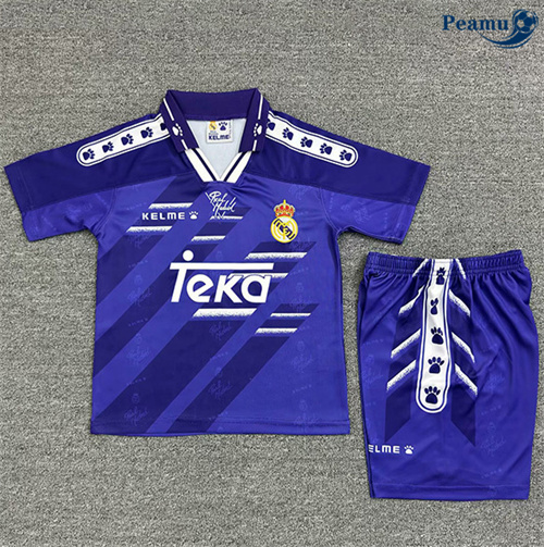 Criar Camisola Futebol Retrô Real Madrid Crianças Alternativa Equipamento 1994-96