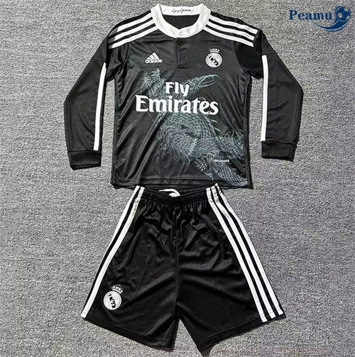 Novo Camisola Futebol Retrô Real Madrid Crianças Terceiro Equipamento Manga longa 2014-15
