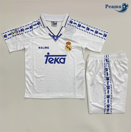 Criar Camisola Futebol Retrô Real Madrid Crianças Principal Equipamento 1996-97