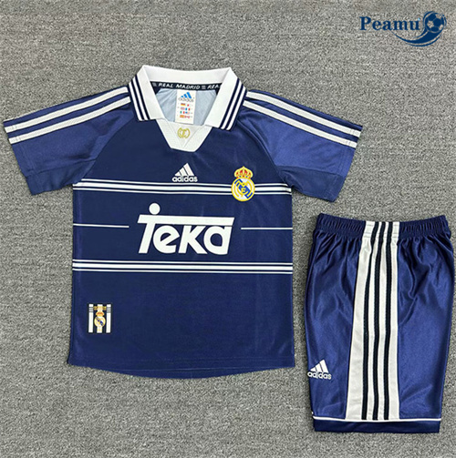 Novo Camisola Futebol Retrô Real Madrid Crianças Alternativa Equipamento 1998-99