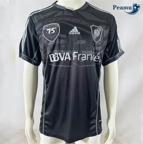 Novo Camisola Futebol Retrô River Plate preto 75e Equipamento Aniversario 2013-14