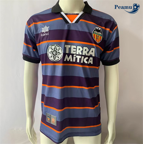 Novos Camisola Futebol Retrô Valencia CF Terceiro Equipamento 1999-00
