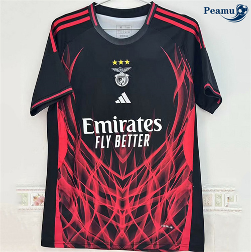 Novos Camisola Futebol S.L Benfica Equipamento Vermelho/preto 2025-2026