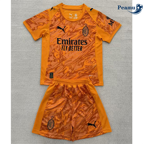 Camisola Futebol AC Milan Crianças Equipamento Goleiro Laranja 2025-2026