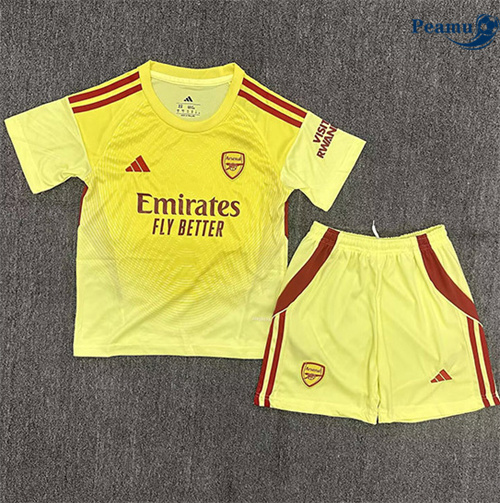Camisola Futebol Arsenal Crianças Equipamento Goleiro Amarelo 2025-2026