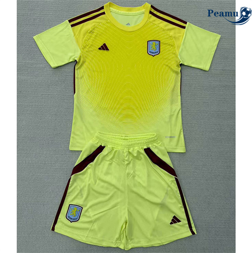 Camisola Futebol Aston Villa Crianças Equipamento Goleiro Amarelo 2025-2026