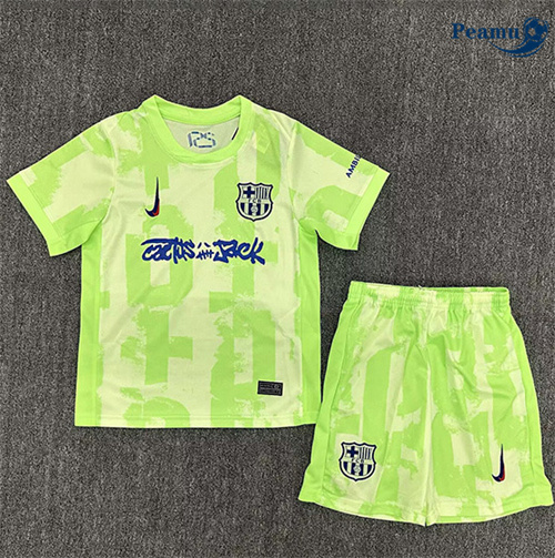 Camisola Futebol Barcelona Crianças Terceiro Equipamento Verde 2025-2026