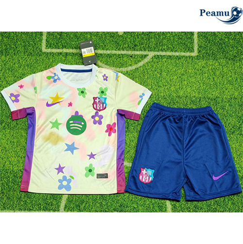 Camisola Futebol Barcelona Crianças Equipamento Checkered Plate 2025-2026