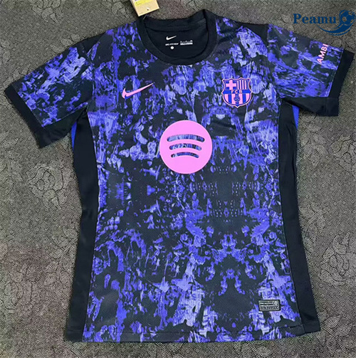 Camisola Futebol Barcelona Equipamento preto/Púrpura 2025-2026
