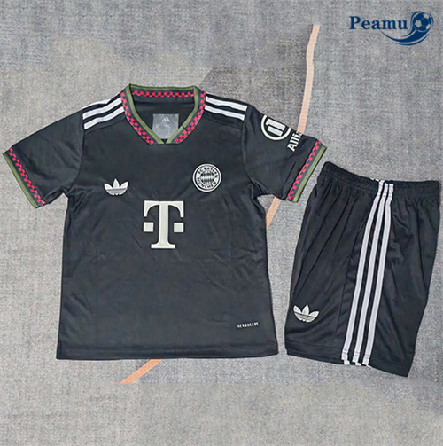 Camisola Futebol Bayern Múnich Crianças Equipamento preto 2025-2026