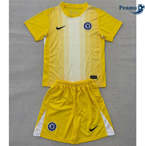 Camisola Futebol Chelsea Crianças Equipamento Goleiro Amarelo 2025-2026