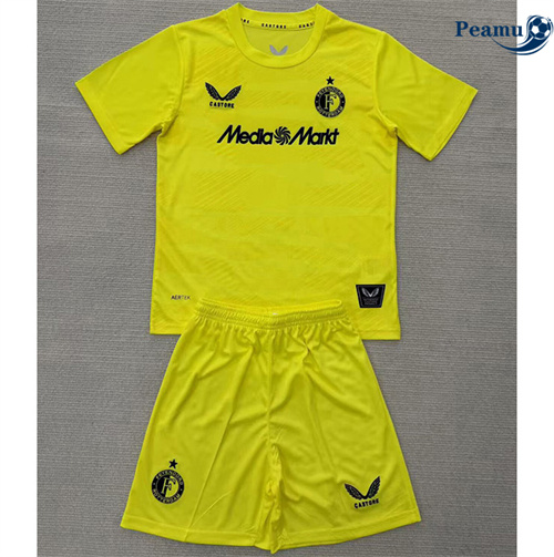 Camisola Futebol Feyenoord Crianças Equipamento Goleiro Amarelo 2025-2026