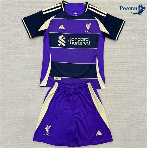 Camisola Futebol Liverpool Crianças Equipamento Púrpura 2025-2026
