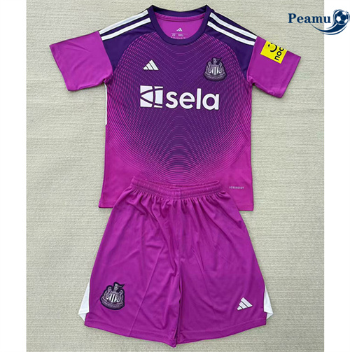 Camisola Futebol Newcastle United Crianças Equipamento Goleiro Púrpura 2025-2026
