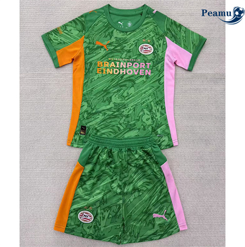 Camisola Futebol PSV Eindhoven Crianças Equipamento Goleiro 2025-2026