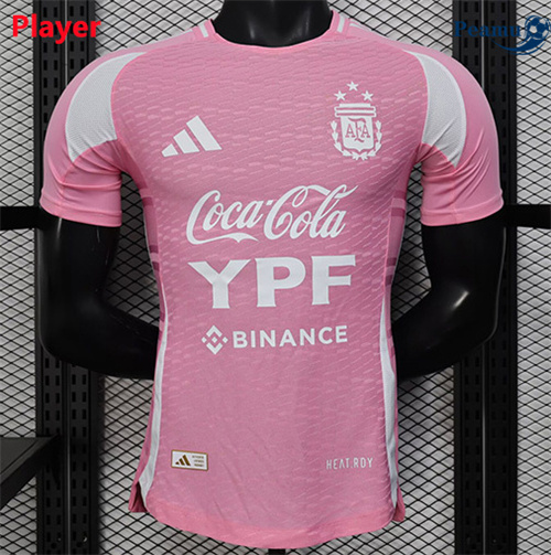 Camisola Futebol Argentina Player Equipamento Rosa 2025-2026