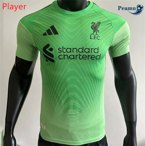Camisola Futebol Liverpool Player Equipamento Goleiro Verde 2025-2026