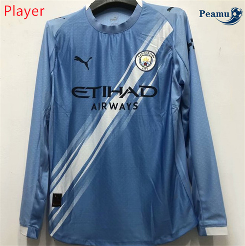 Camisola Futebol Manchester City Player Principal Equipamento Manga comprida 2025-2026