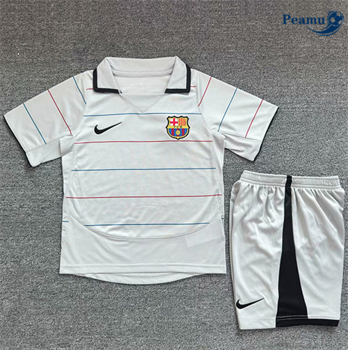 Camisola Futebol Retrô Barcelona Crianças Alternativa Equipamento 2003-04