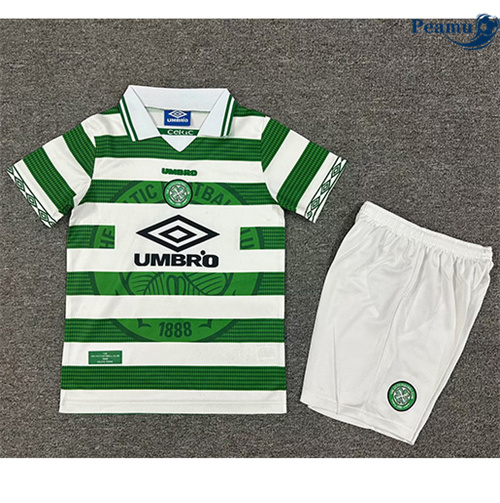 Camisola Futebol Retrô Celtic Crianças Principal Equipamento 1997-99