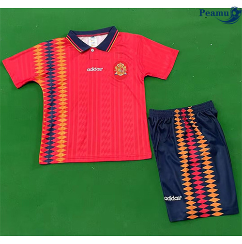 Camisola Futebol Retrô Espanha Crianças Principal Equipamento 1994