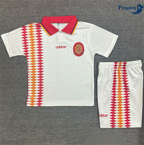 Camisola Futebol Retrô Espanha Crianças Alternativa Equipamento 1994