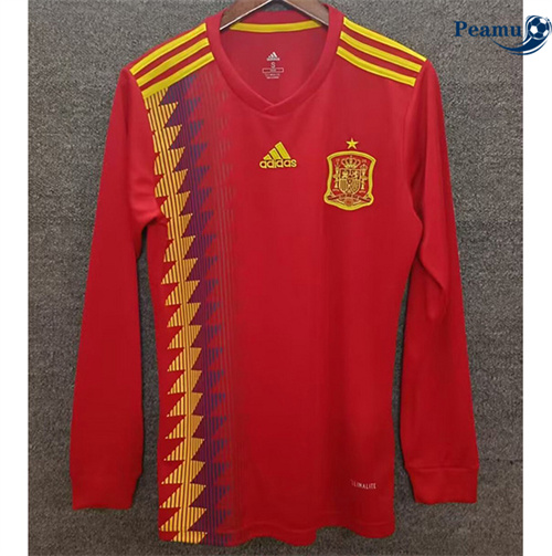 Camisola Futebol Retrô Espanha Principal Equipamento Manga comprida 2018