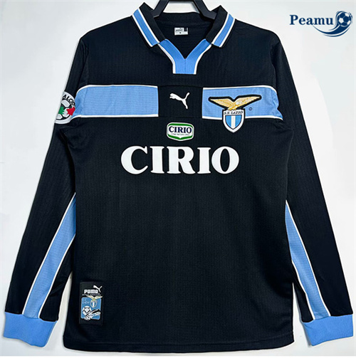 Camisola Futebol Retrô Lazio Alternativa Equipamento Manga comprida 1998-99