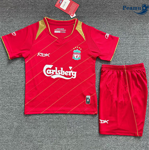 Camisola Futebol Retrô Liverpool Crianças Principal Equipamento 2005-06