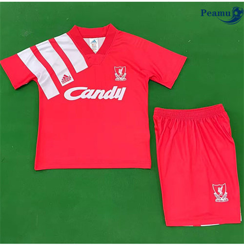 Camisola Futebol Retrô Liverpool Crianças Principal Equipamento 1991-92