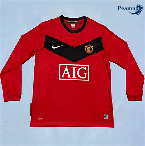 Camisola Futebol Retrô Manchester United Principal Equipamento Manga comprida 2009-10