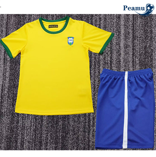 Camisola Retrô Futebol Bresil Crianças Principal Equipamento 1970