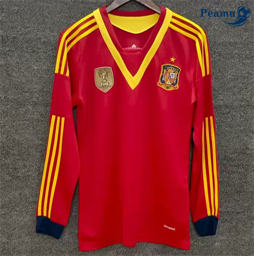 Camisola Retrô Futebol Espanha Principal Equipamento Mangas compridas 2013