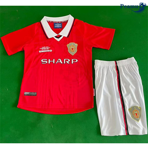 Camisola Retrô Futebol Manchester United Crianças Principal Equipamento 1999-00