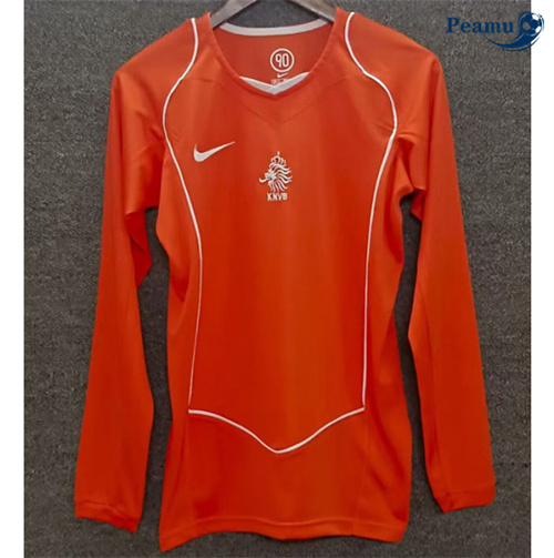 Camisola Retrô Futebol Países Baixos Principal Equipamento Mangas compridas 2004