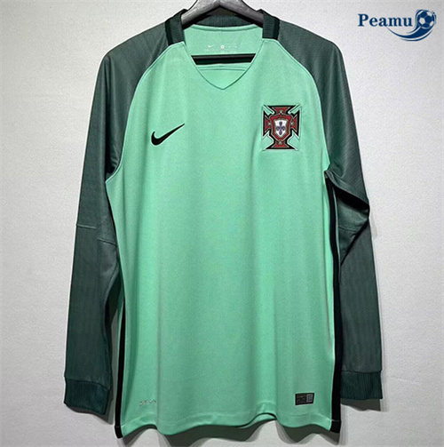 Camisola Retrô Futebol Portugal Alternativa Equipamento Mangas compridas 2016