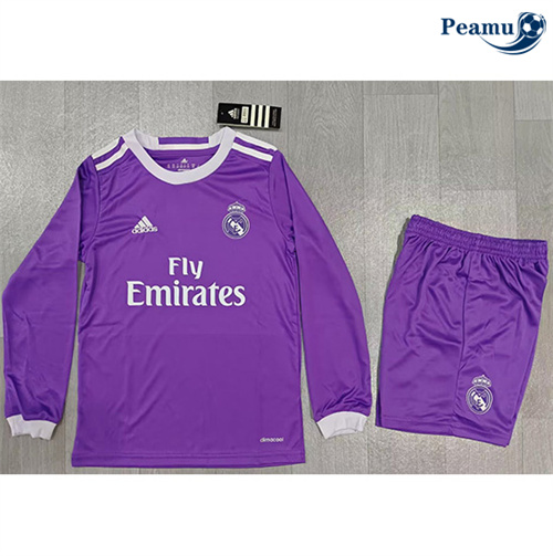 Camisola Retrô Futebol Real Madrid Crianças Alternativa Equipamento Mangas compridas 2016-17