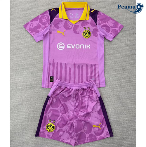 Camisola Futebol Borussia Dortmund Crianças Equipamento Goleiro Roxo 2025-2026
