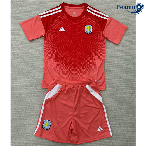 Camisola Futebol Aston Villa Crianças Equipamento Goleiro Laranja/Vermelho 2025-2026