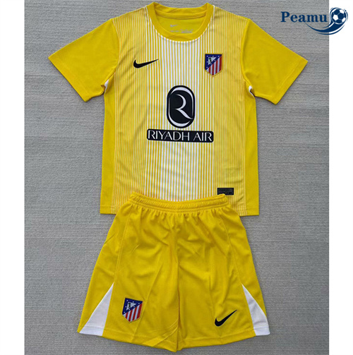 Camisola Futebol Atletico Madrid Crianças Equipamento Goleiro Amarillo 2025-2026
