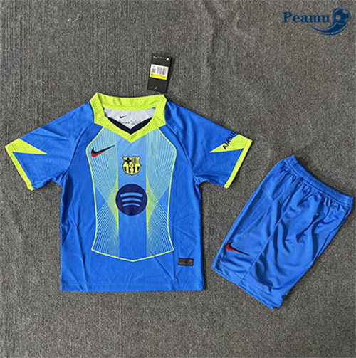 Camisola Futebol Barcelona Crianças Equipamento Azul 2025-2026