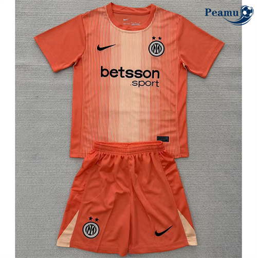 Camisola Futebol Inter Milan Crianças Equipamento Goleiro Laranja 2025-2026