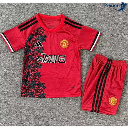 Camisola Futebol Manchester United Crianças Equipamento Vermelho 2025-2026