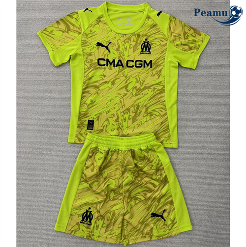 Camisola Futebol Marsella Crianças Equipamento Goleiro Verde 2025-2026