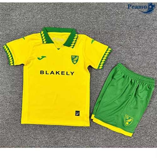 Camisola Futebol Norwich City Crianças Principal Equipamento 2025-2026